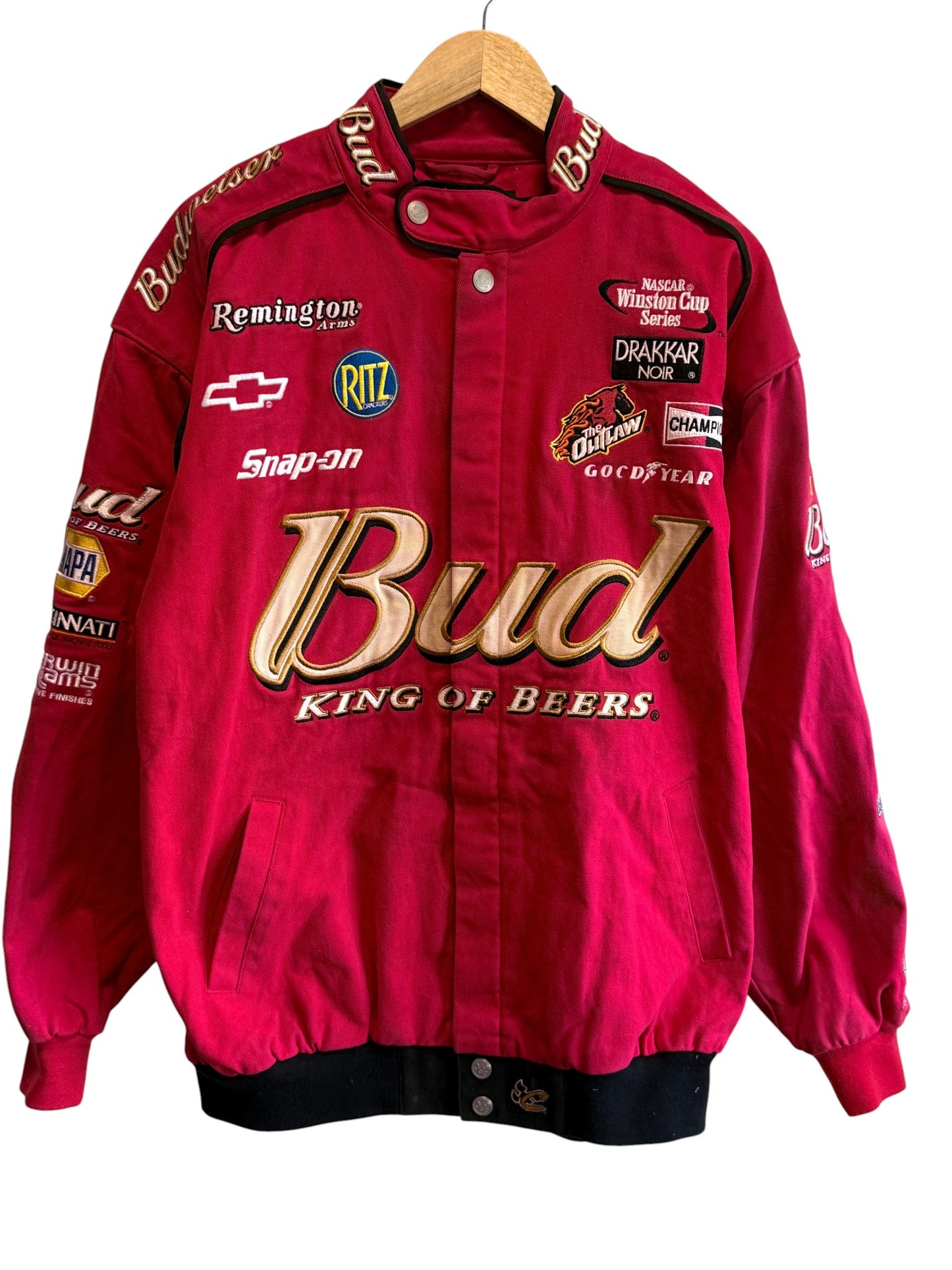 Vintage Chase Authentics Dale Earnhardt Jr. NASCAR Budweiser Jacket Size XL