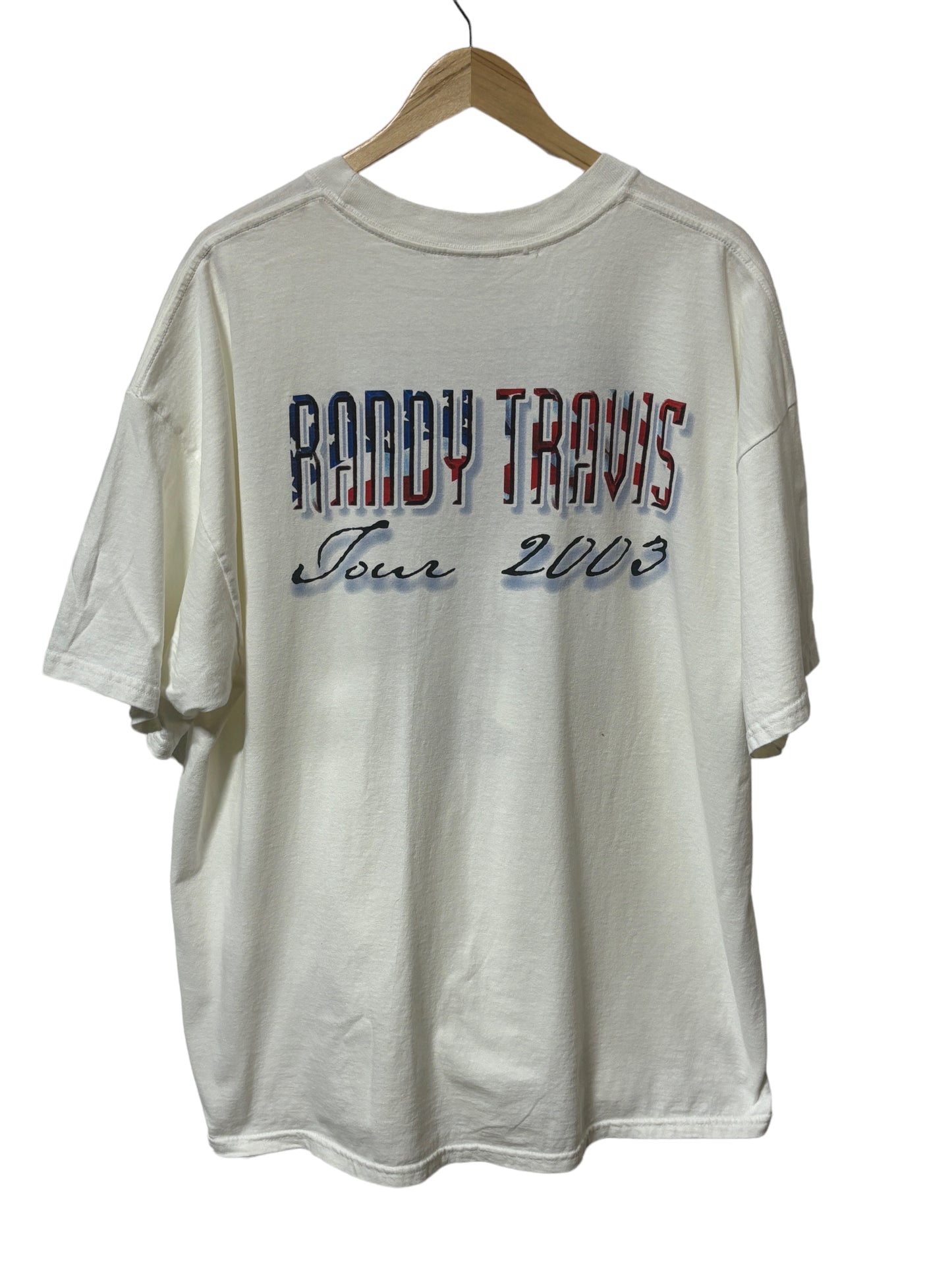2003 Randy Travis Country Music Concert Tour Tee American Flag Size XXL