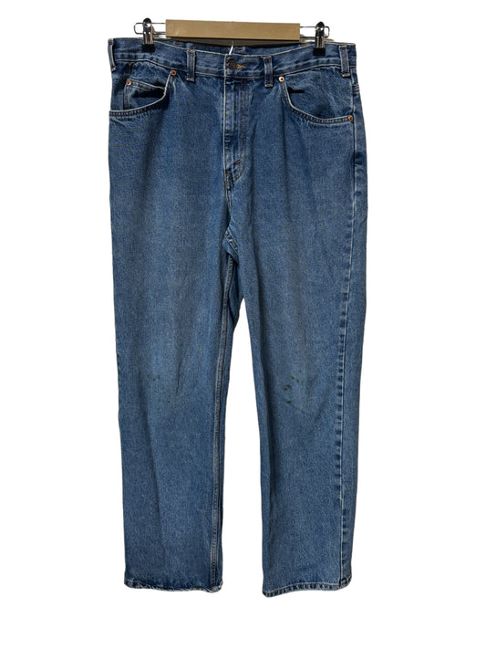 Vintage Levi Orange Tab Medium Wash Straight Leg Denim Jeans Size 34x32