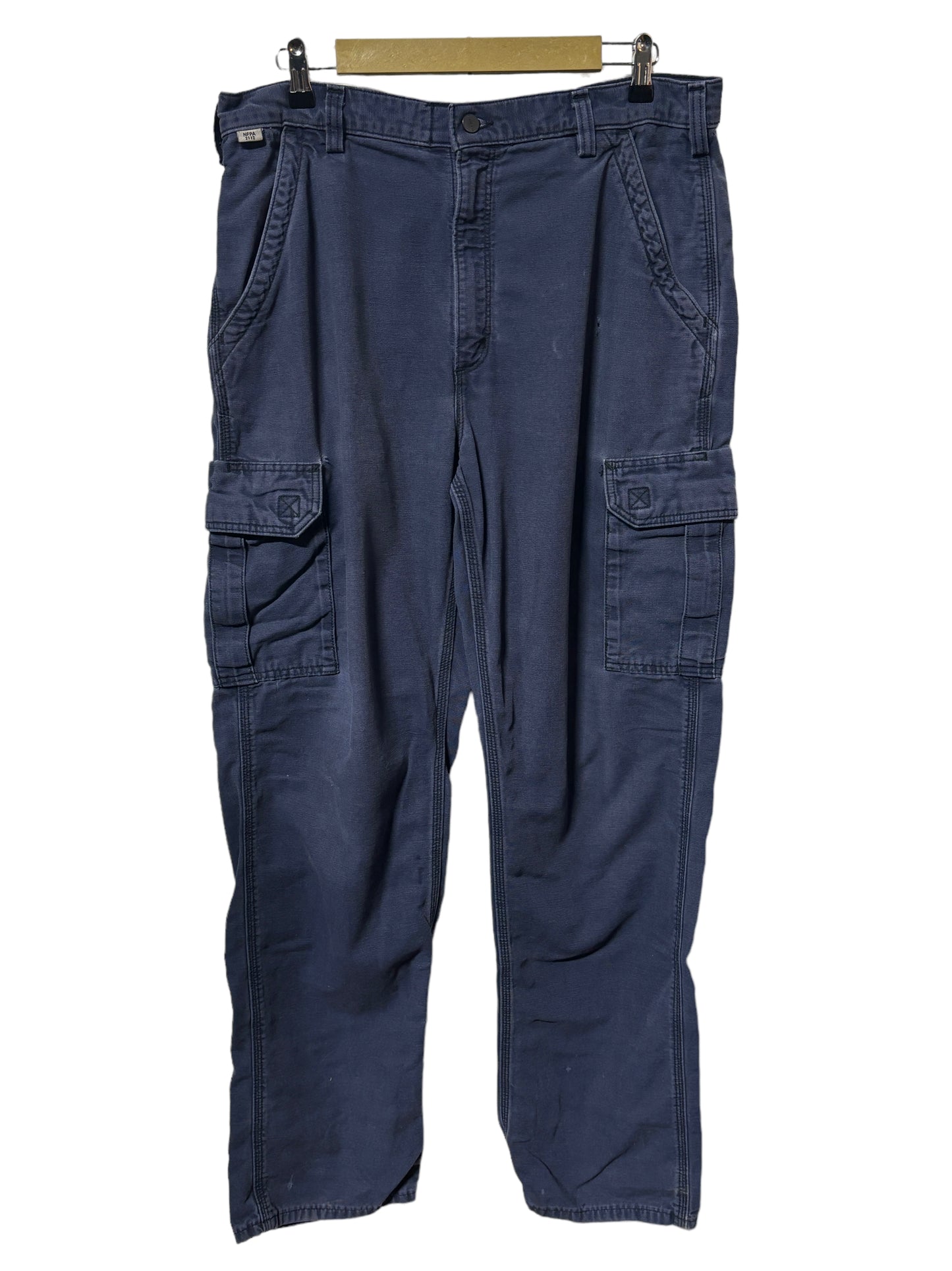 Carhartt FR Faded Blue Cargo Carpenter Pants Size 38x36