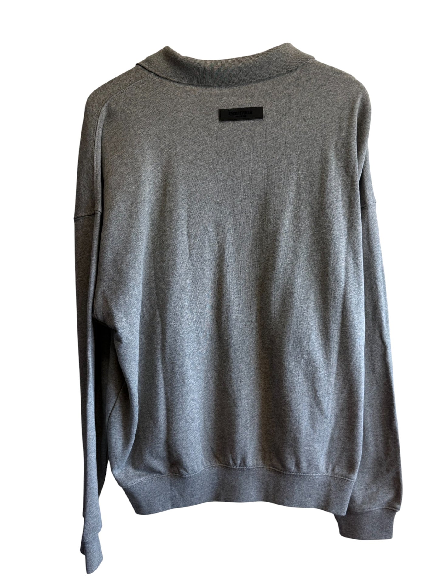 Fear of God Essentials Grey Long Sleeve Polo Shirt Size Medium