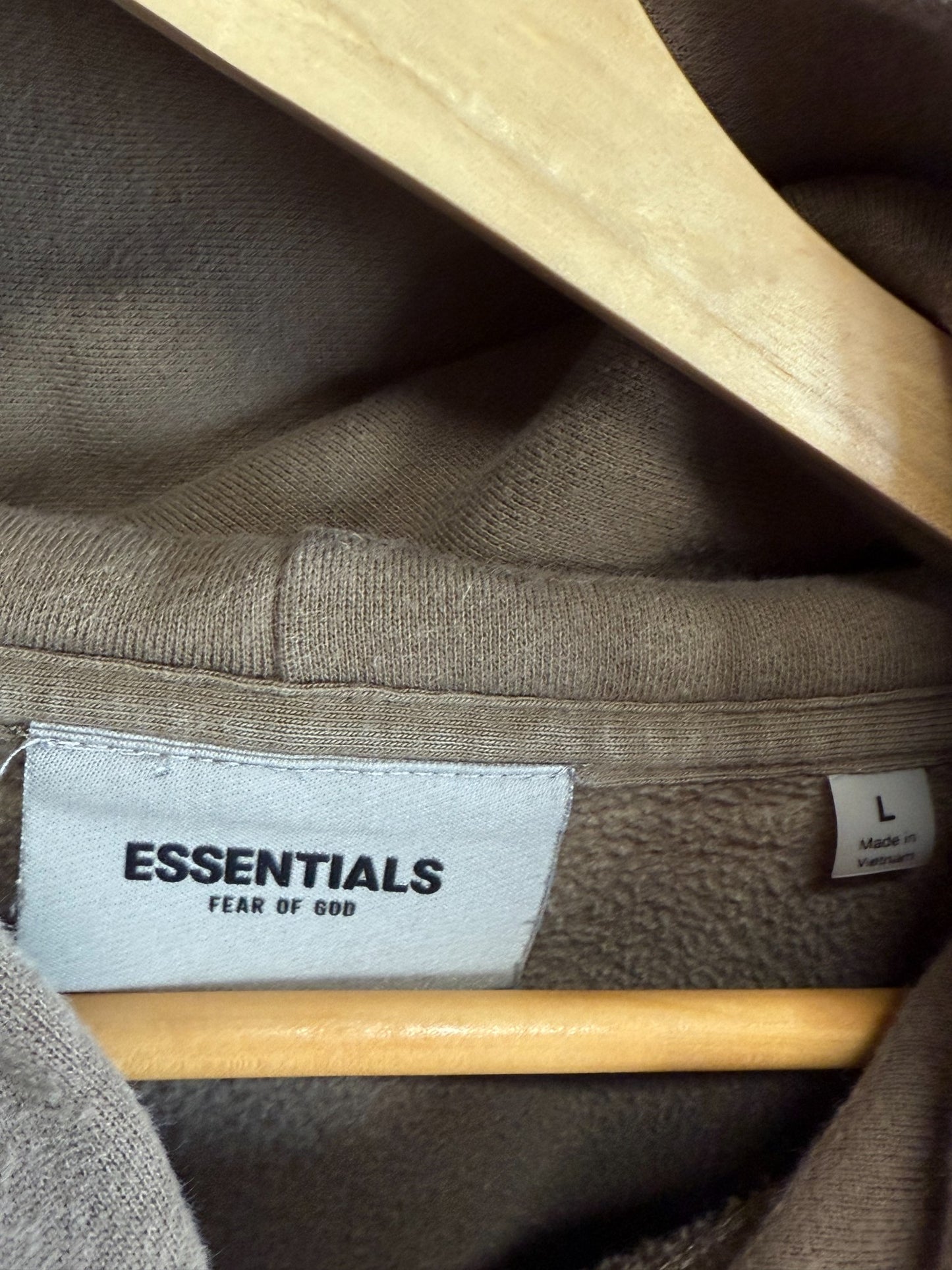 Fear of God Essentials Brown Pullover Hoodie Size Large