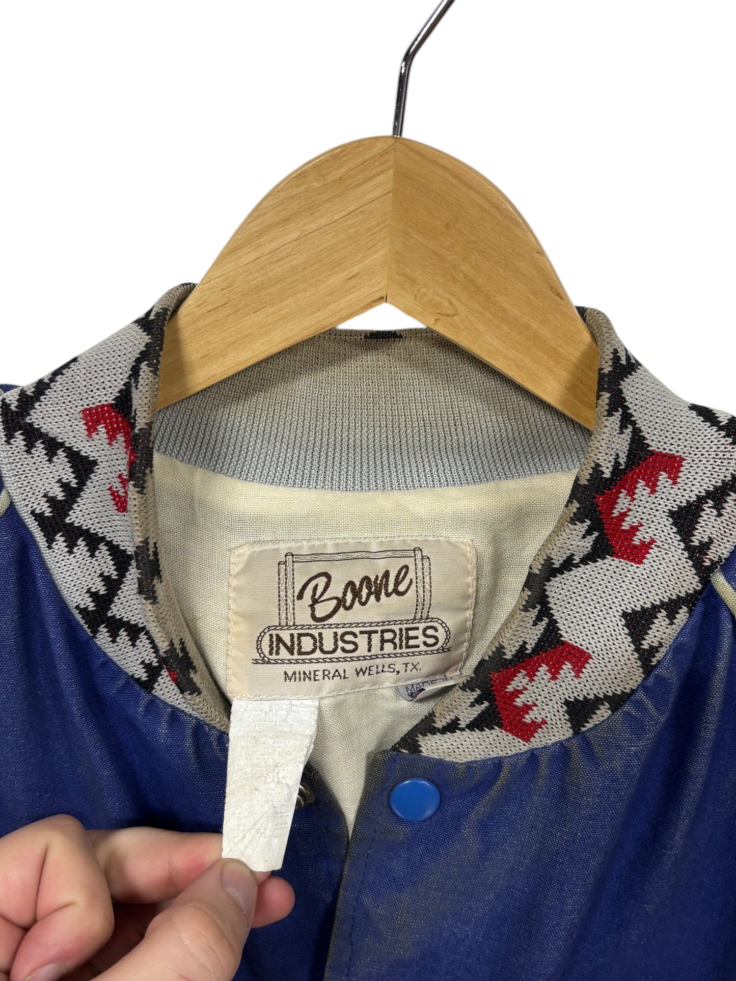 Vintage 1988 Boone Industries Rodeo Aztec Print Jacket Size Large