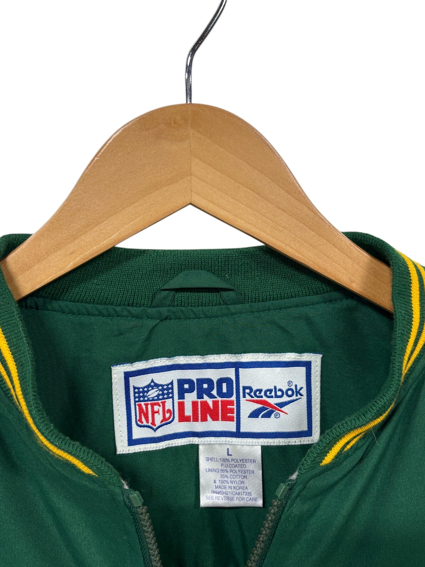 Vintage 90's Reebok NFL Pro Line Green Bay Packers Windbreaker Size Large