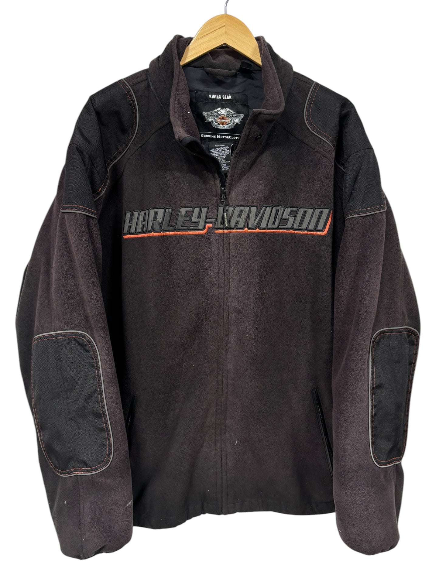 Vintage Harley Davidson Riding Gear Fleece Zip Up Sweater Size XL