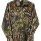 Vintage Ranger Brand Hunter Woodland Camo Button Up Shirt Size Large
