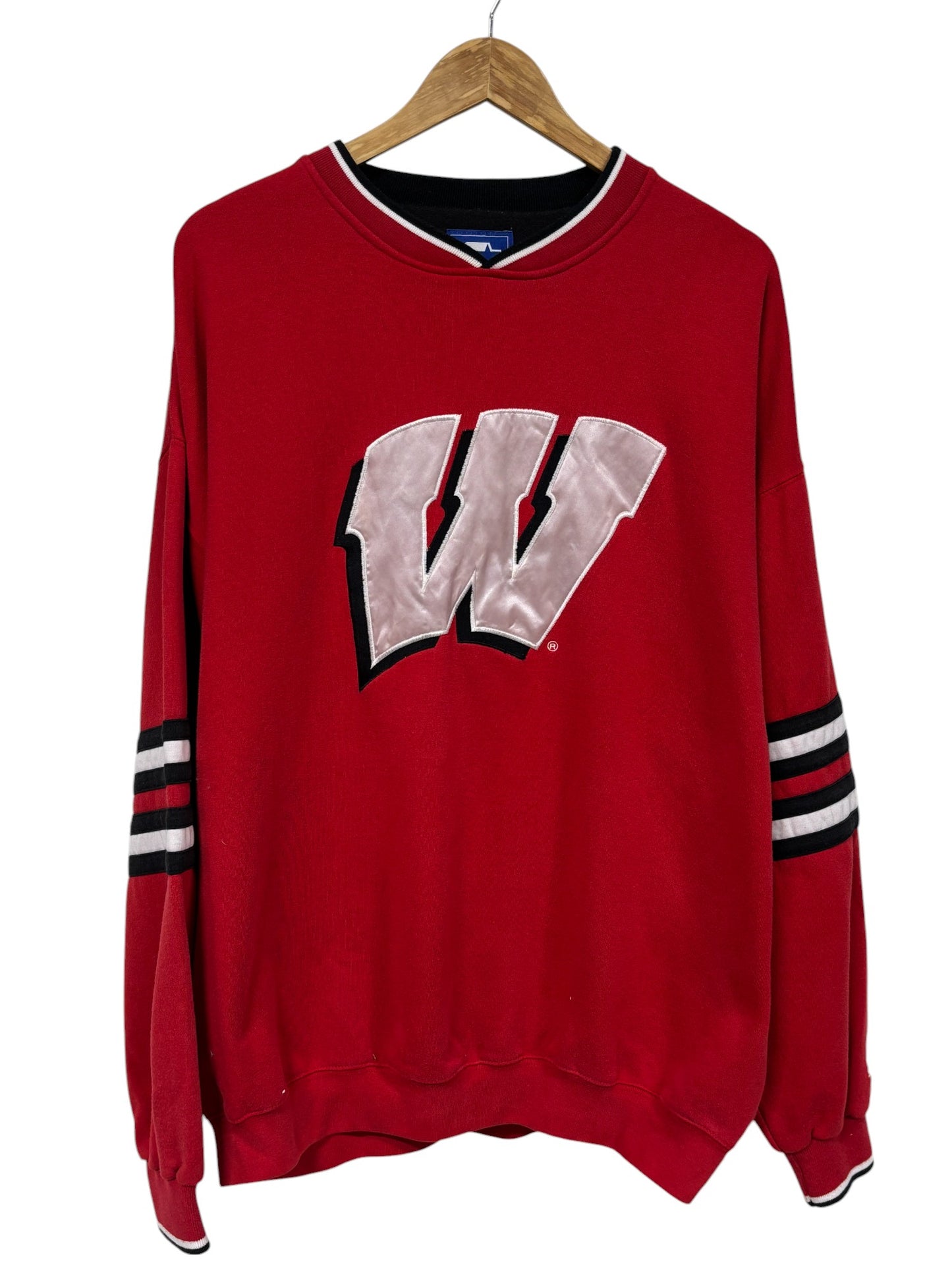 Vintage 90's Starter Wisconsin Badgers W Logo Collegiate Sweater Size XL