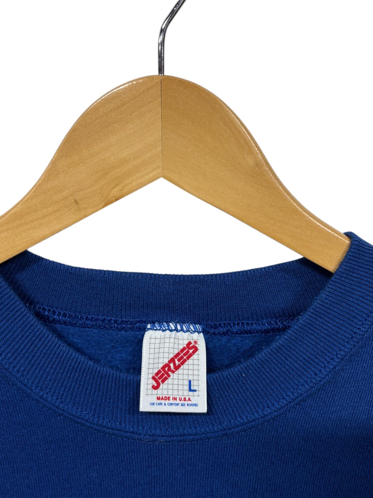 Vintage 90's Jerzees Blue Blank Crewneck Sweater Size Large