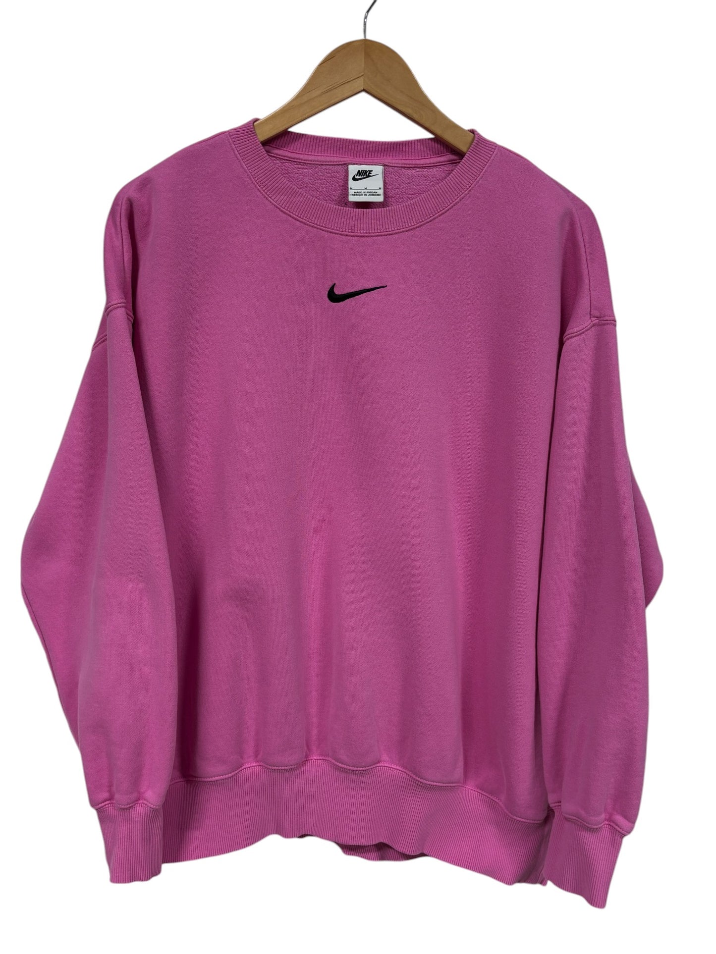 Nike Pink Center Swoosh Crewneck Sweater Size Medium