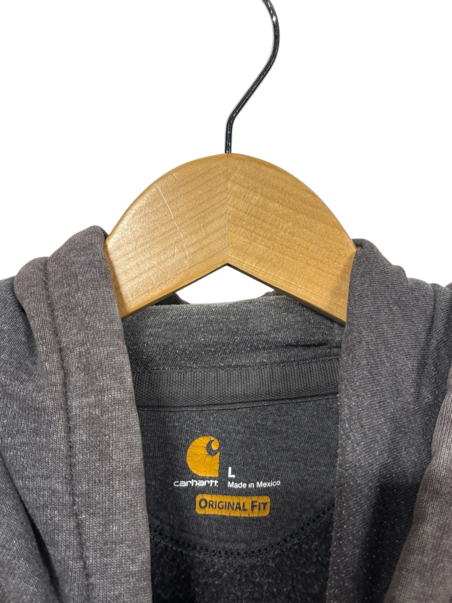 Carhartt Classic Grey Faded Pullover Hoodie Size Large