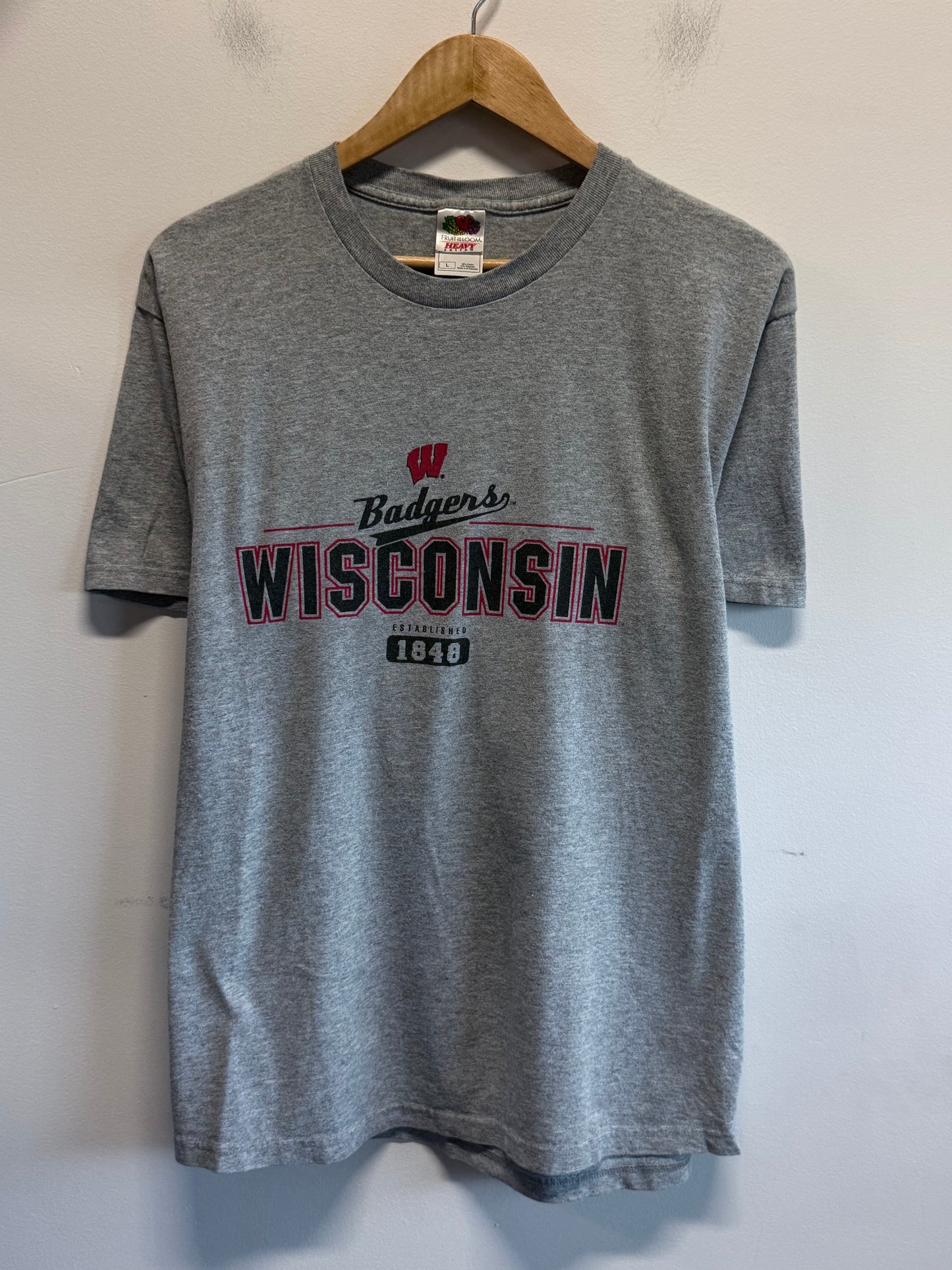 Vintage Y2K Wisconsin Badgers Collegiate Tee Size Large