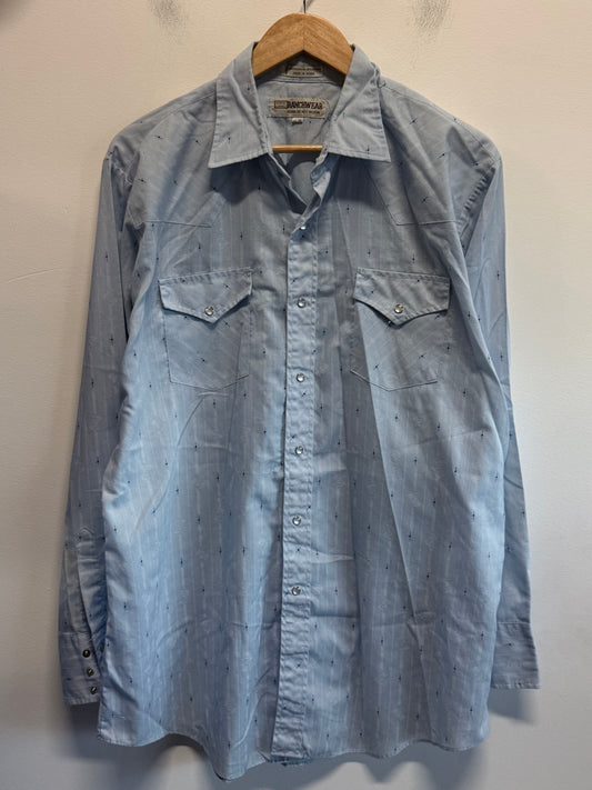 Vintage Corral West Ranch Wear Pearl Snap Button Up Western Shirt Size Large