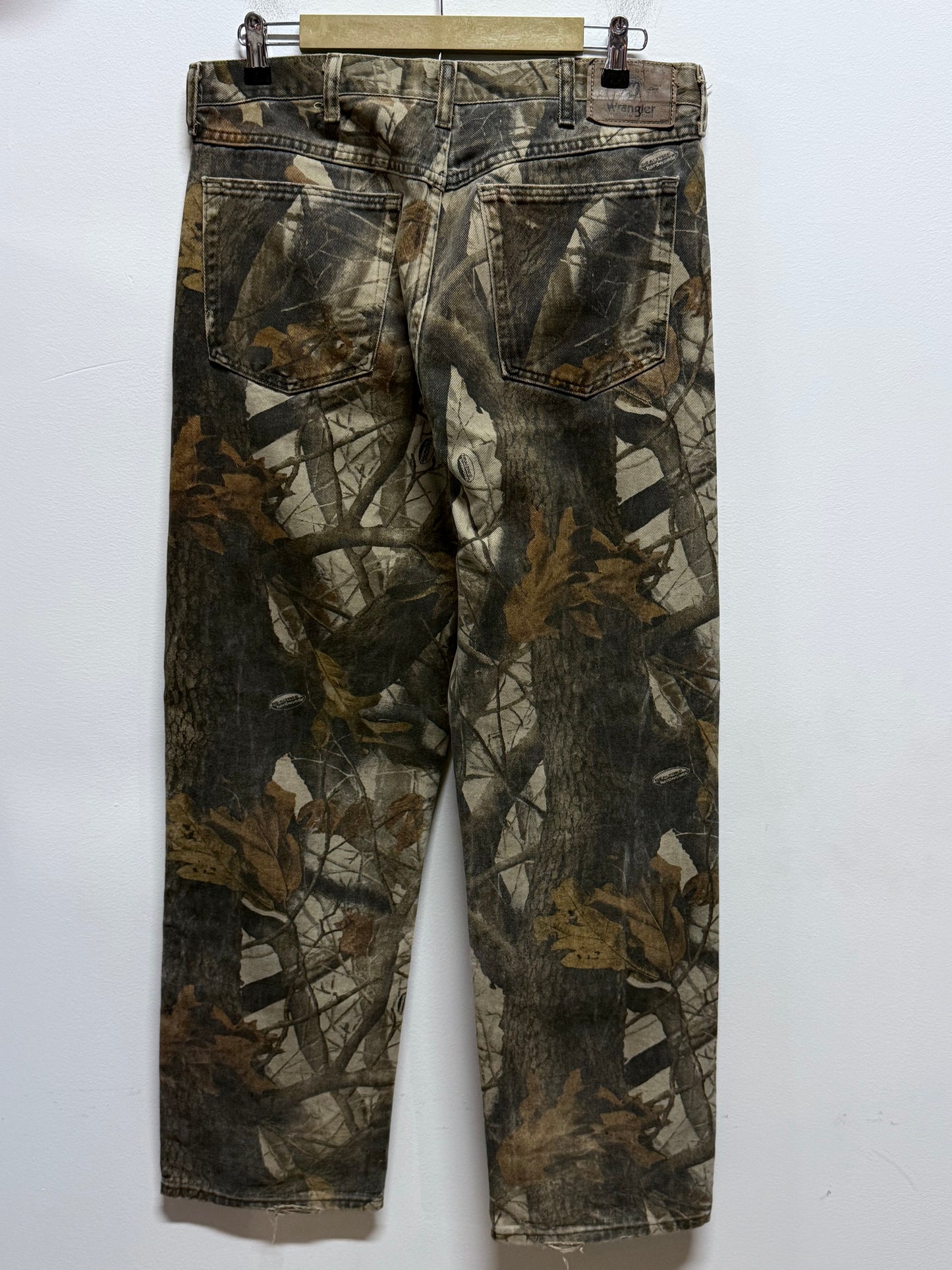 Wrangler RealTree Double Knee Woodland Hunting Camo Pants Size 34x31
