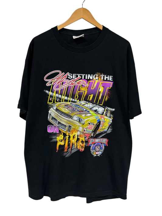 Vintage 1998 Jeff Gordon Setting the Night on Fire NASCAR Tee Size XL