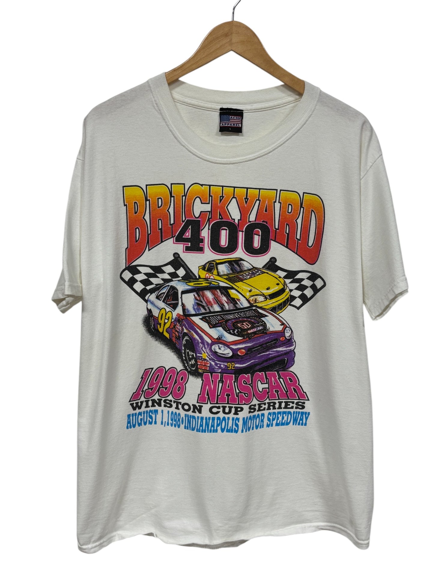 Vintage 1998 Brickyard 400 NASCAR Racing Graphic Tee Size Large