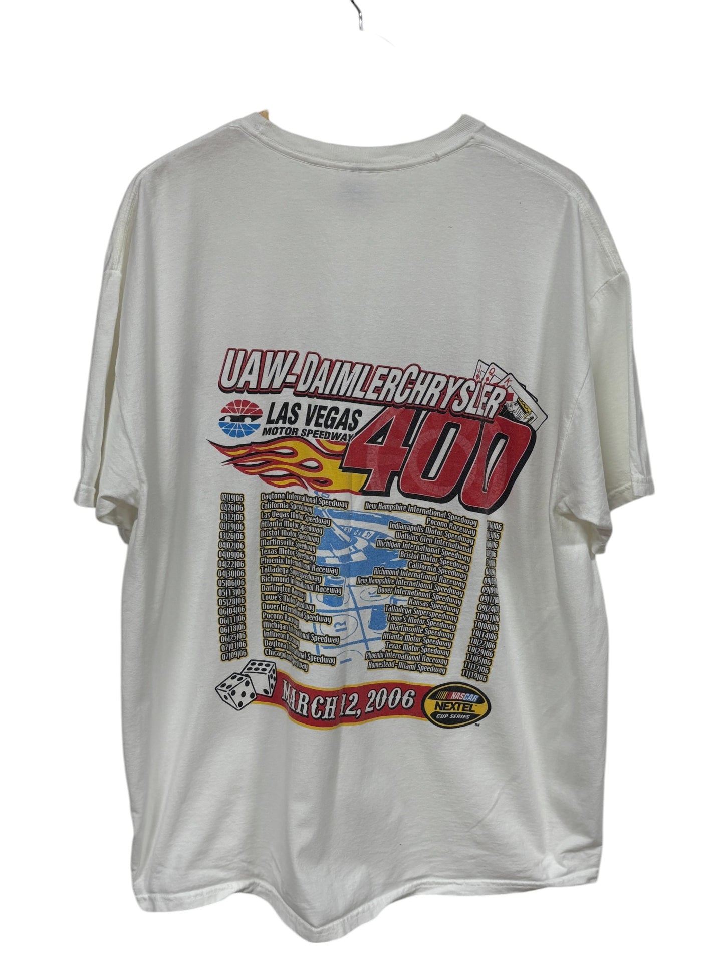 Vintage 00's NASCAR Chrysler Las Vegas Speedway Graphic Tee Size XL