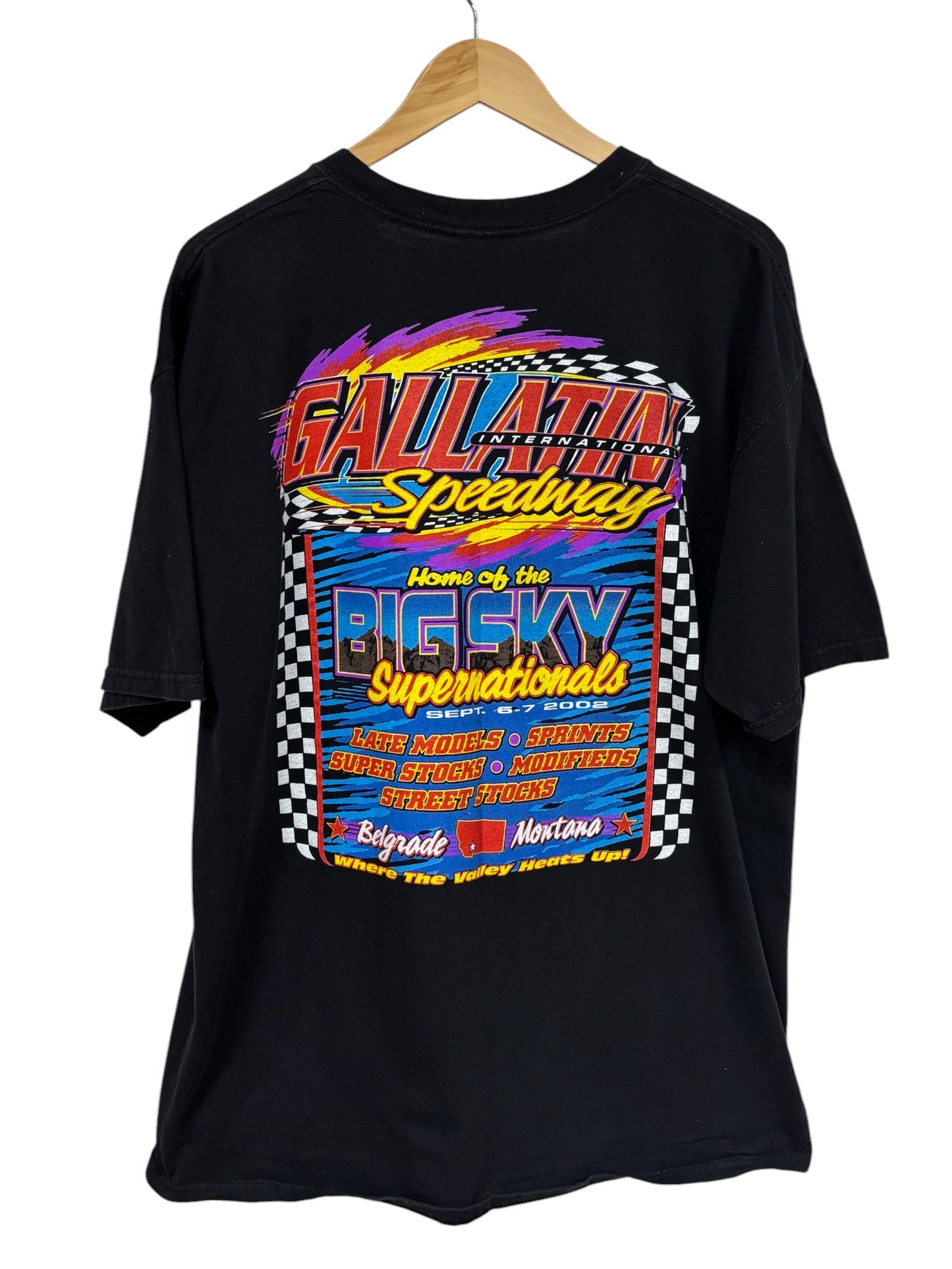 Vintage 00's Gallatin Speedway Montana Racing Graphic Tee Size XL