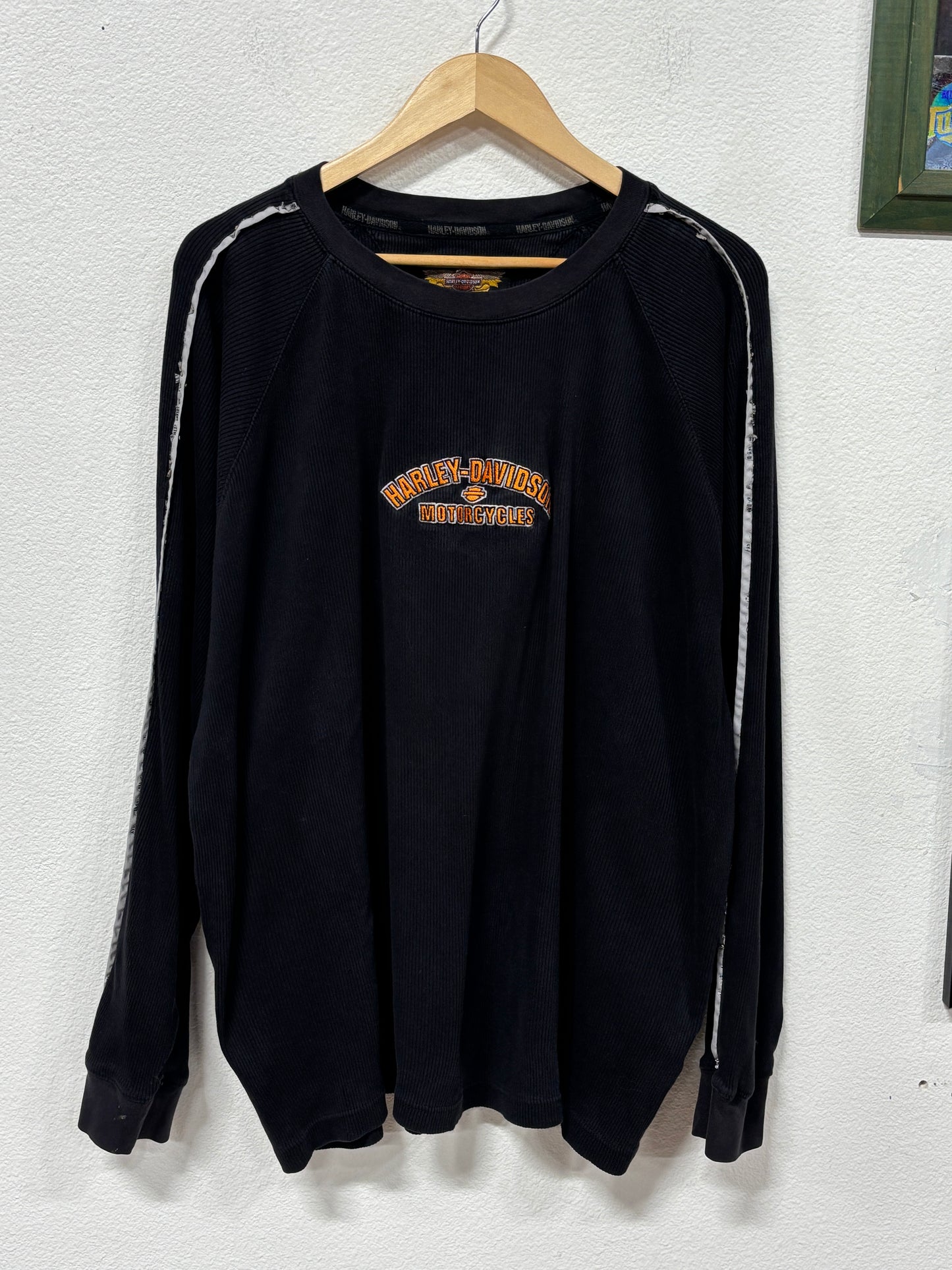 Harley Davidson Classic Logo Long Sleeve Black Sweater Size XL