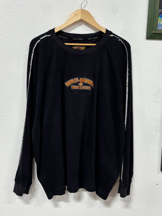 Harley Davidson Classic Logo Long Sleeve Black Sweater Size XL