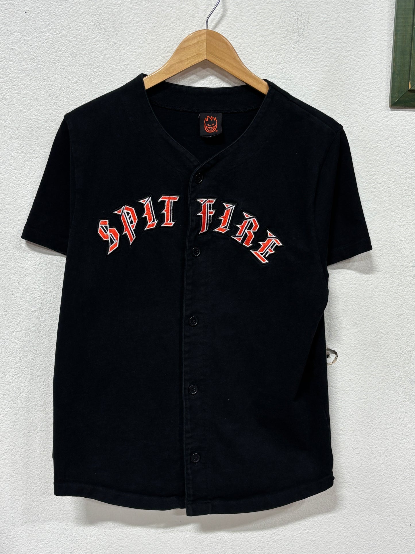 Vintage Y2K Spit Fire Skate Company Baseball Jersey Shirt Size Medium