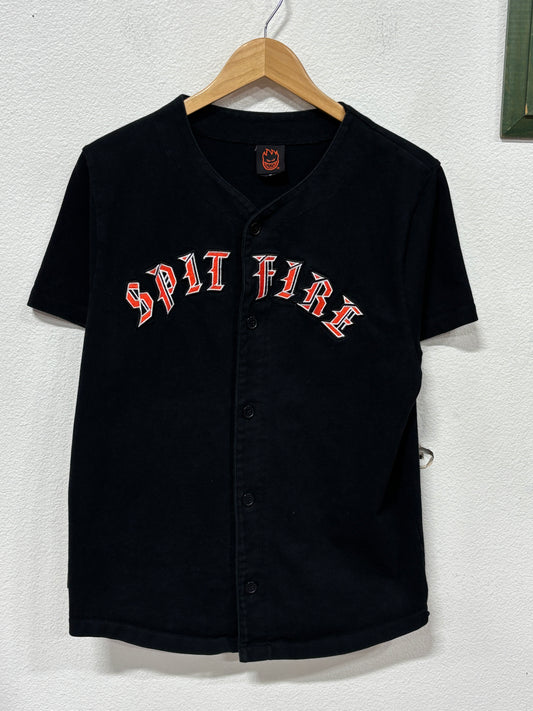 Vintage Y2K Spit Fire Skate Company Baseball Jersey Shirt Size Medium