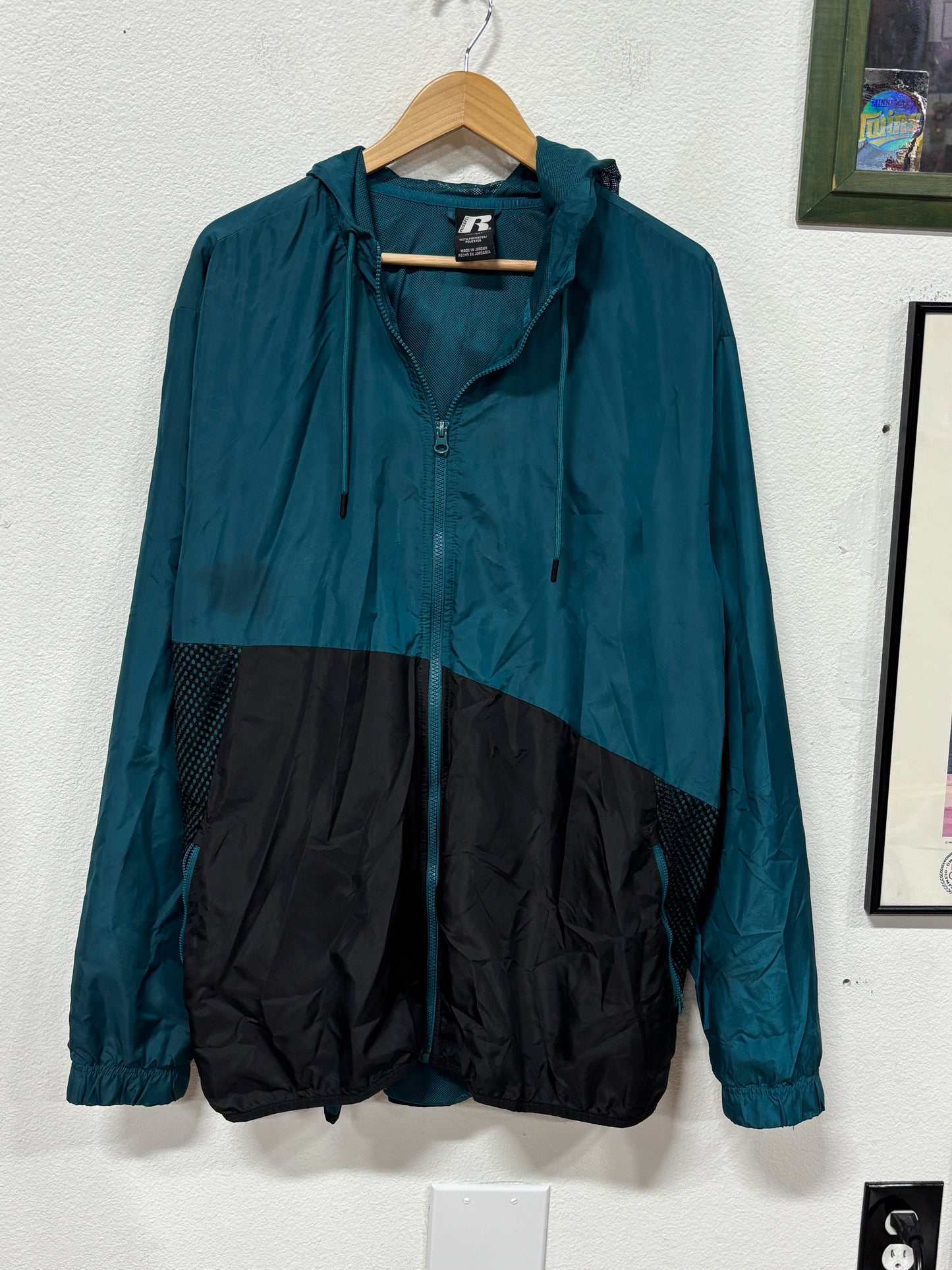 Vintage Russell Athletic Full Zip Windbreaker Jacket Size XXL