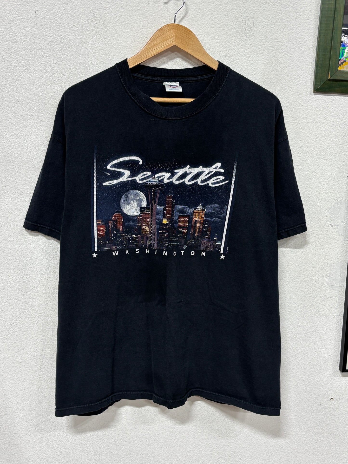 Vintage Seattle Washington Skyline Graphic Tee Size XL