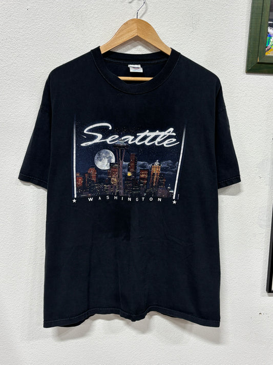 Vintage Seattle Washington Skyline Graphic Tee Size XL