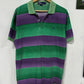Vintage Polo Ralph Lauren Green Purple Striped Polo Shirt Size Large