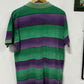 Vintage Polo Ralph Lauren Green Purple Striped Polo Shirt Size Large