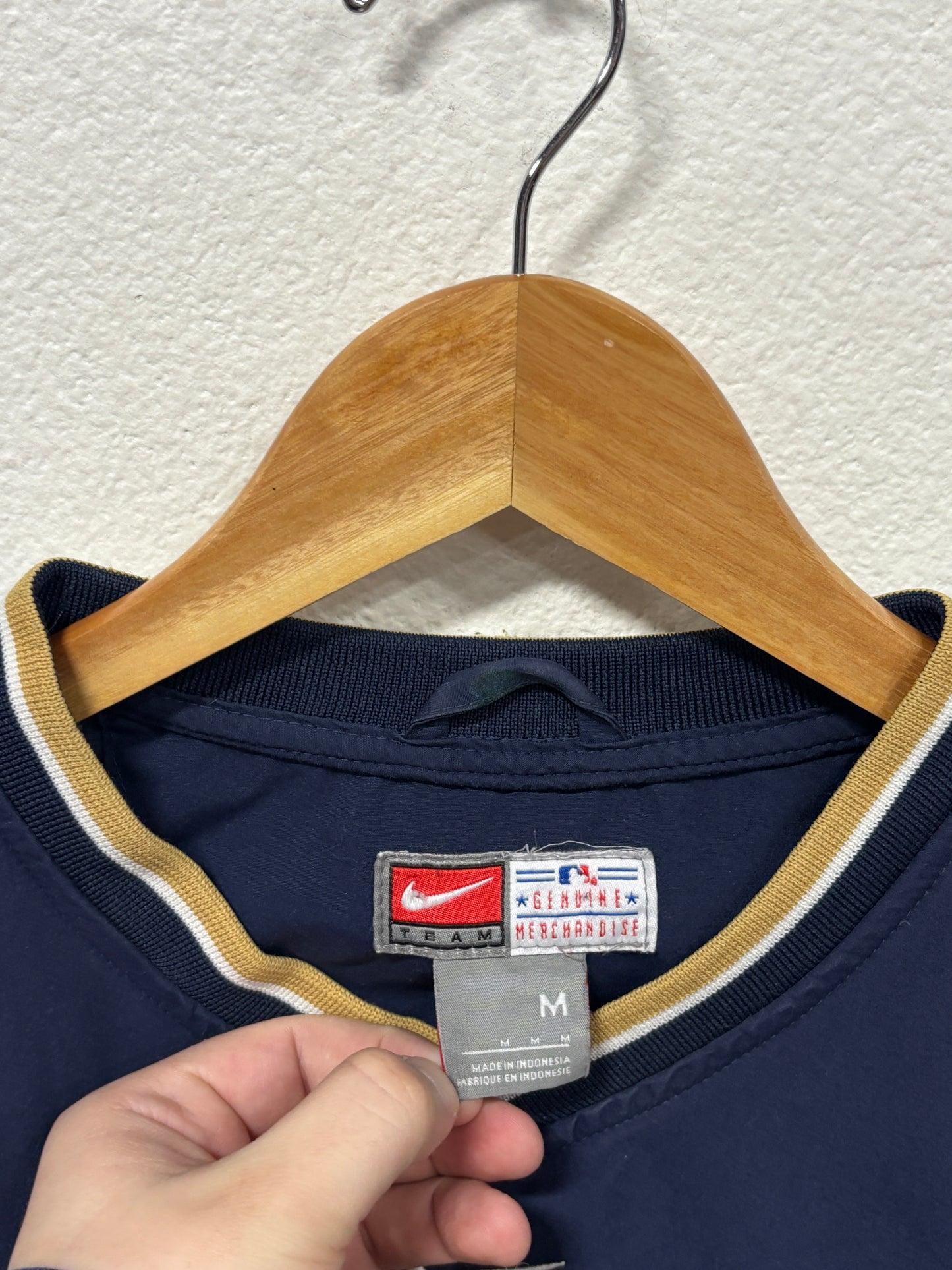 Vintage Y2K Nike Brewers Center Swoosh Baseball Jacket Size Medium