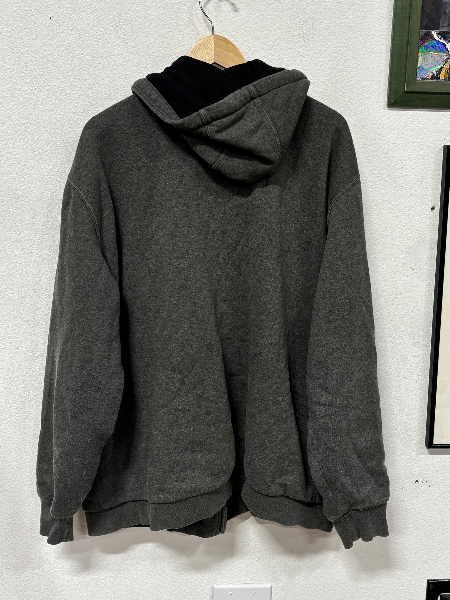 Carhartt Classic Logo Grey Heavyweight Zip Up Hoodie Size XL