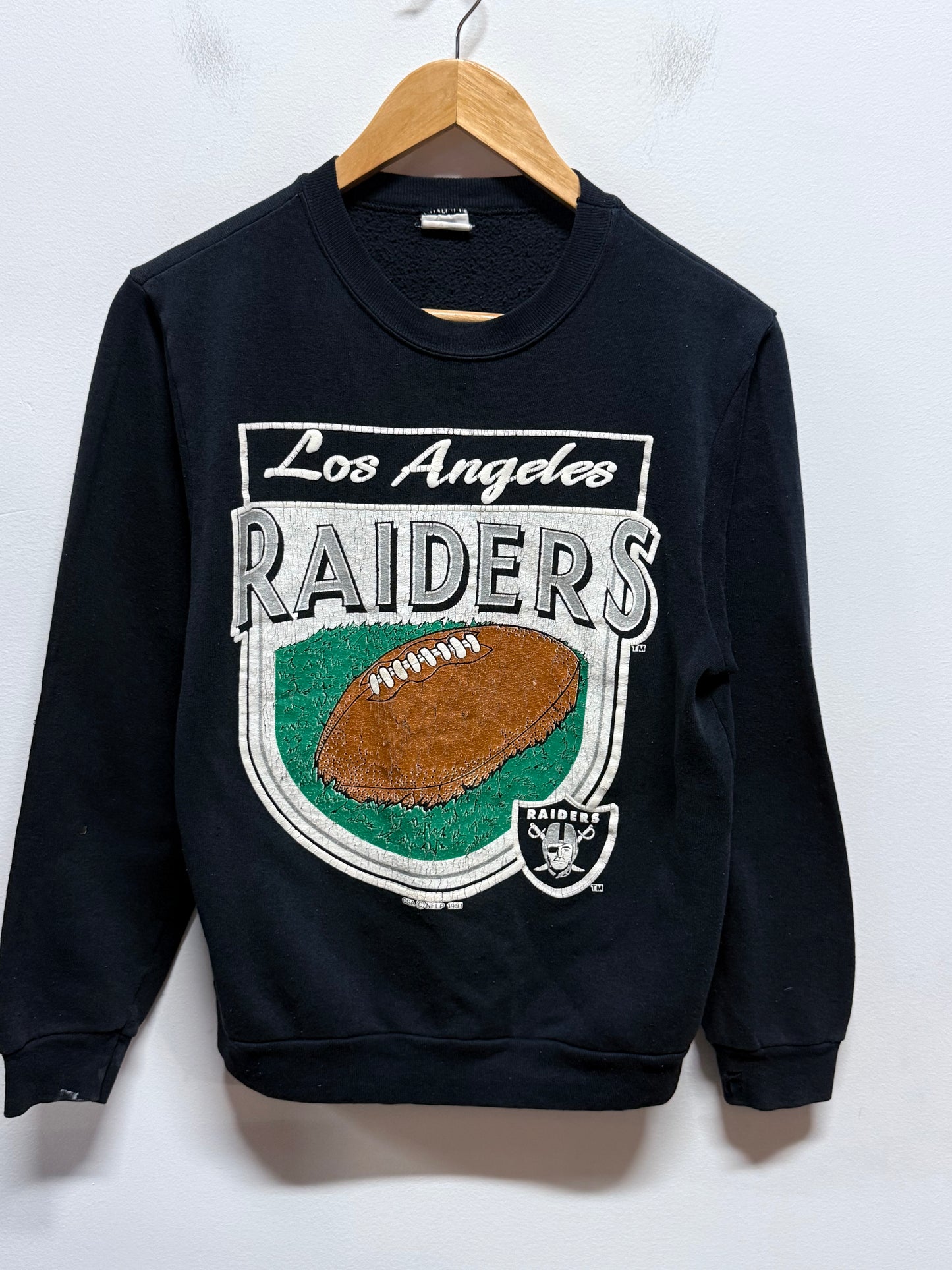 Vintage 80's Los Angeles Raiders NFL Logo Crewneck Sweater Size Small