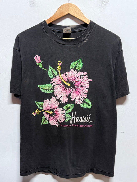 Vintage 90's Hawaii Hibiscus State Flower Nature Graphic Tee Size Large