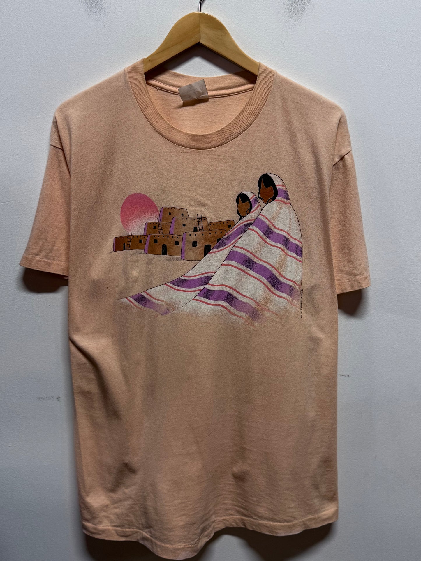 Vintage 1988 New Mexico Native American Art Graphic Tee Size XL