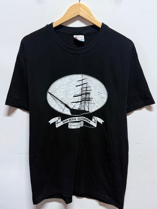 Vintage 90's San Diego California Sailing Ship Graphic Tee Size Large
