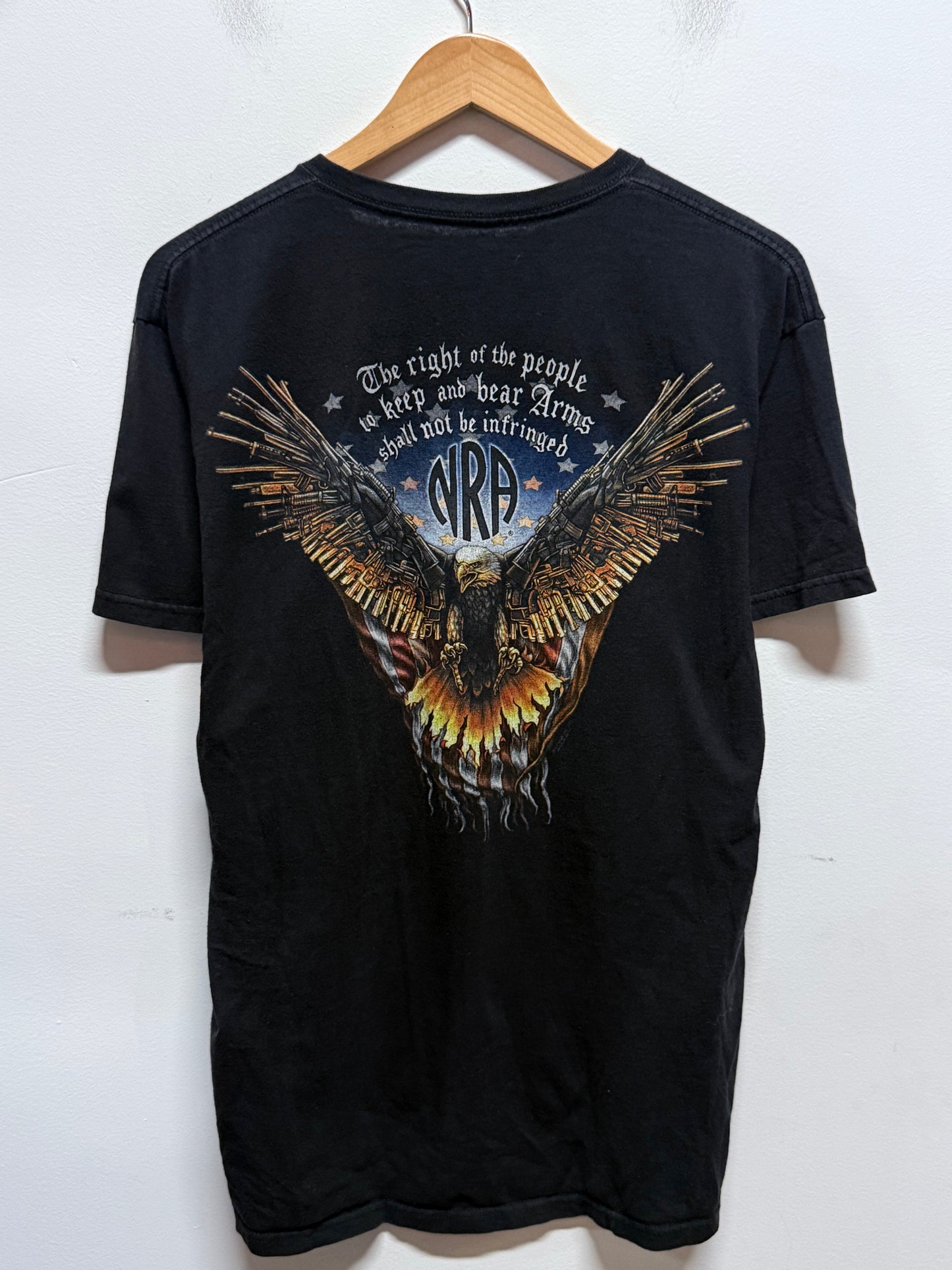 Vintage Y2K NRA 2nd Amendment Eagle Graphic Tee Size Large