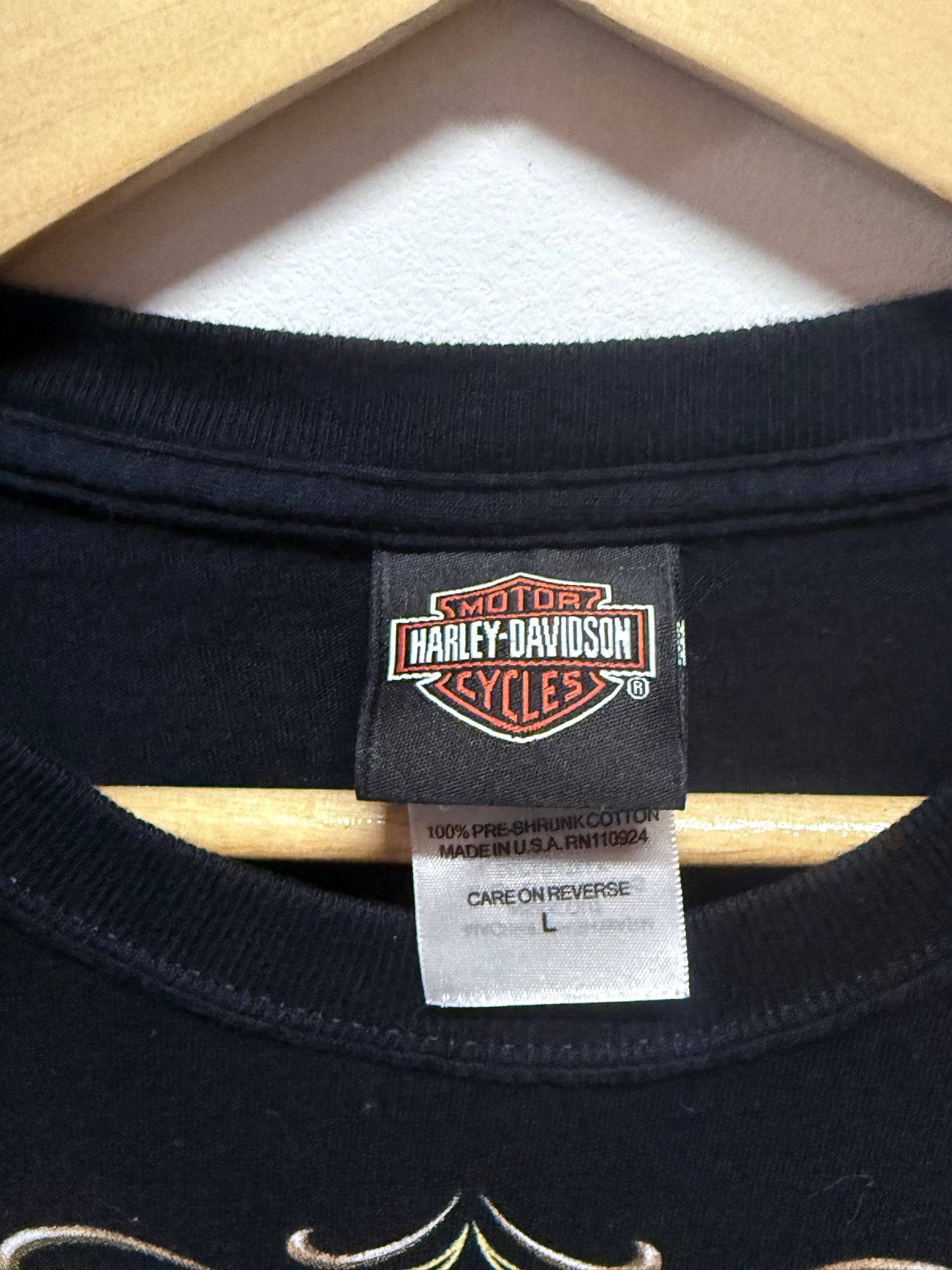 Harley Davidson Timber Wolf Spokane Washington Biker Tee Size Large