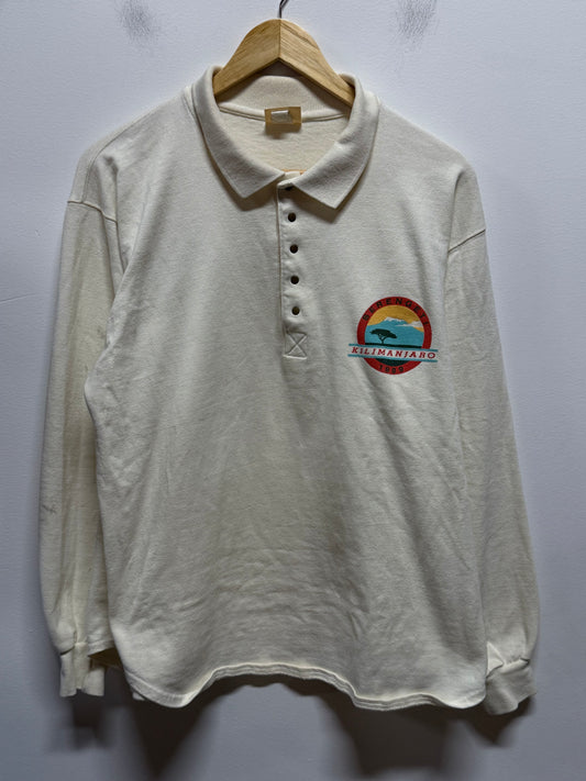 Vintage 1989 LL Bean Serengeti Mount Kilimanjaro Long Sleeve Shirt Size Large