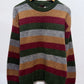 Vintage 80's Trumpeter Made in Italy Striped Acrylic Wool Sweater Size Large
