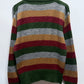 Vintage 80's Trumpeter Made in Italy Striped Acrylic Wool Sweater Size Large