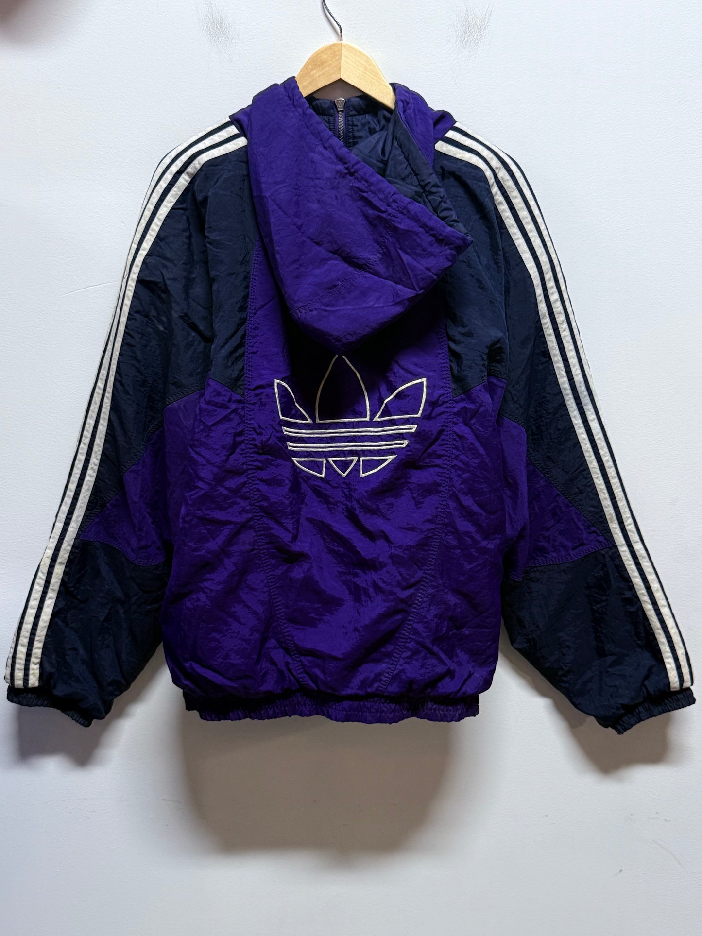 Vintage 90's Adidas Purple Full Zip Windbreaker Jacket Size Large