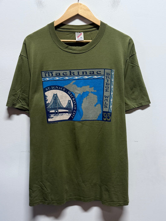 Vintage 1995 Mackinac Michigan Bridge Walk Graphic Tee Size XL