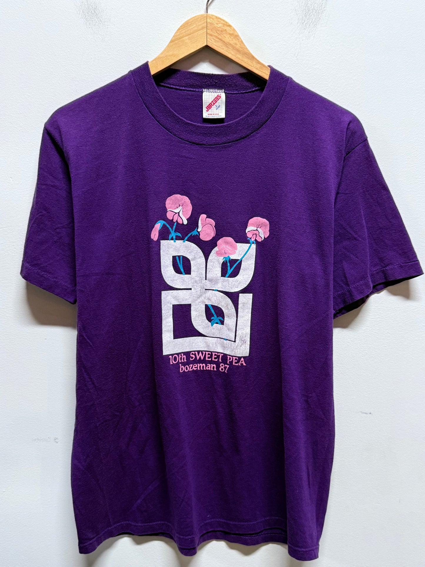 Vintage 1987 Bozeman Montana Sweet Pea Marathon Tee Size Large