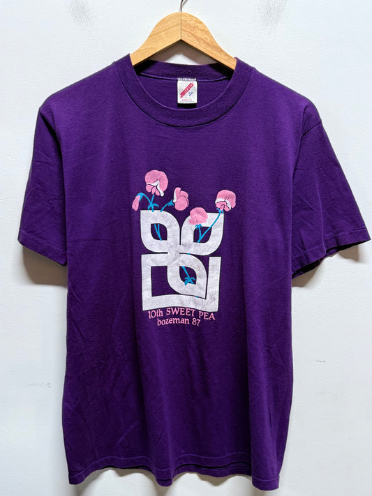 Vintage 1987 Bozeman Montana Sweet Pea Marathon Tee Size Large