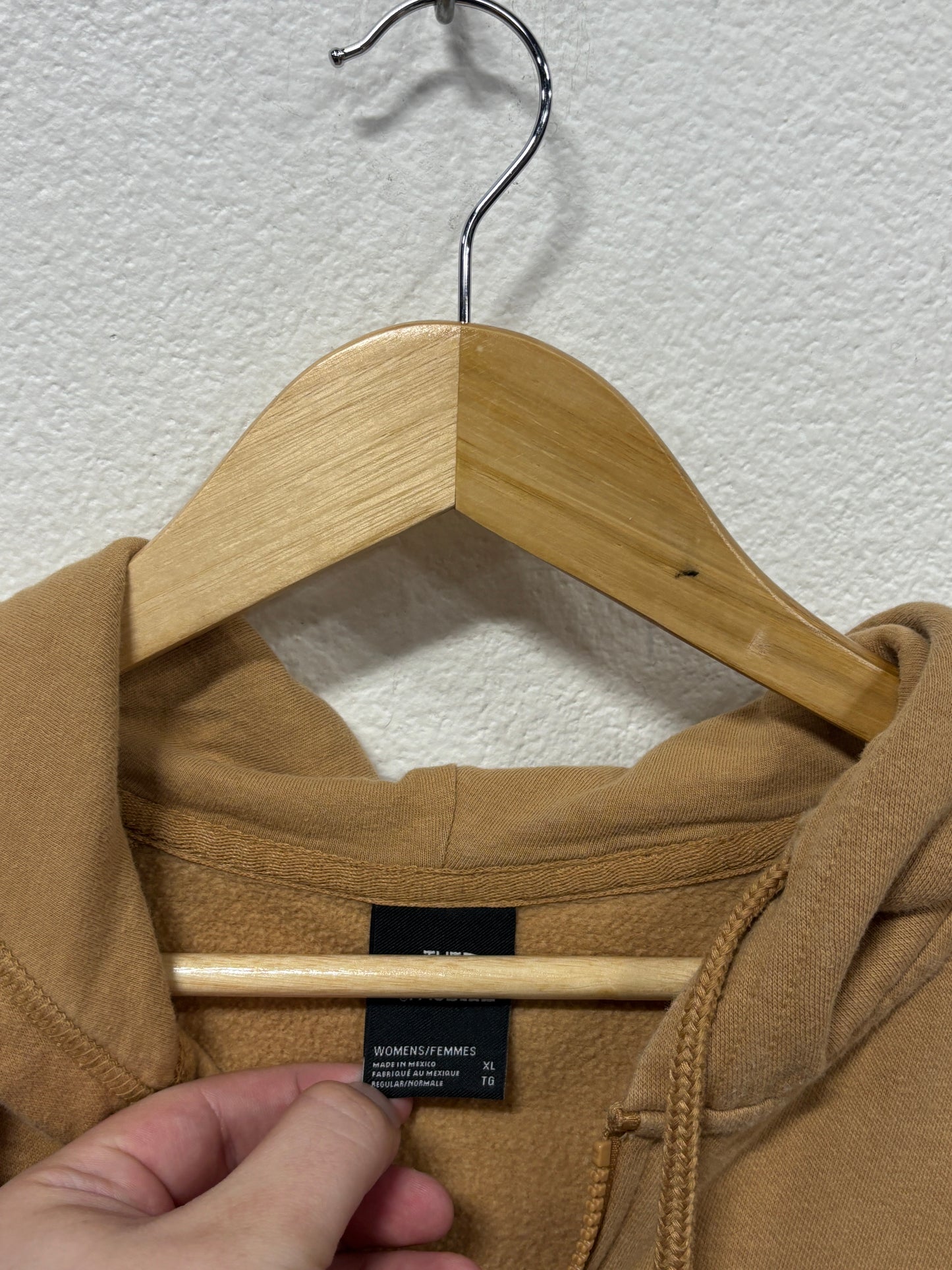 The North Face Women's Brown Classic Logo Zip Up Hoodie Size XL