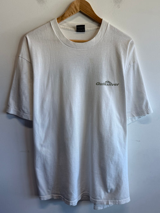 Vintage 90's Quiksilver Made in USA Surf Boarding Graphic Tee Size Large