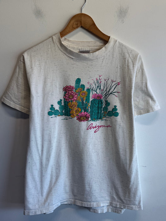 Vintage 90's Arizona Desert Cactus Flowers Nature Tee Size Large