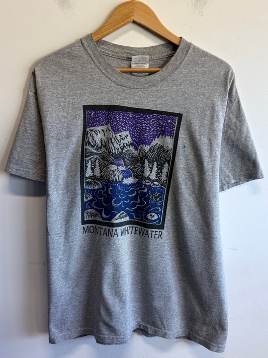 Vintage Y2K Montana Whitewater Rafting Company Graphic Tee Size Large