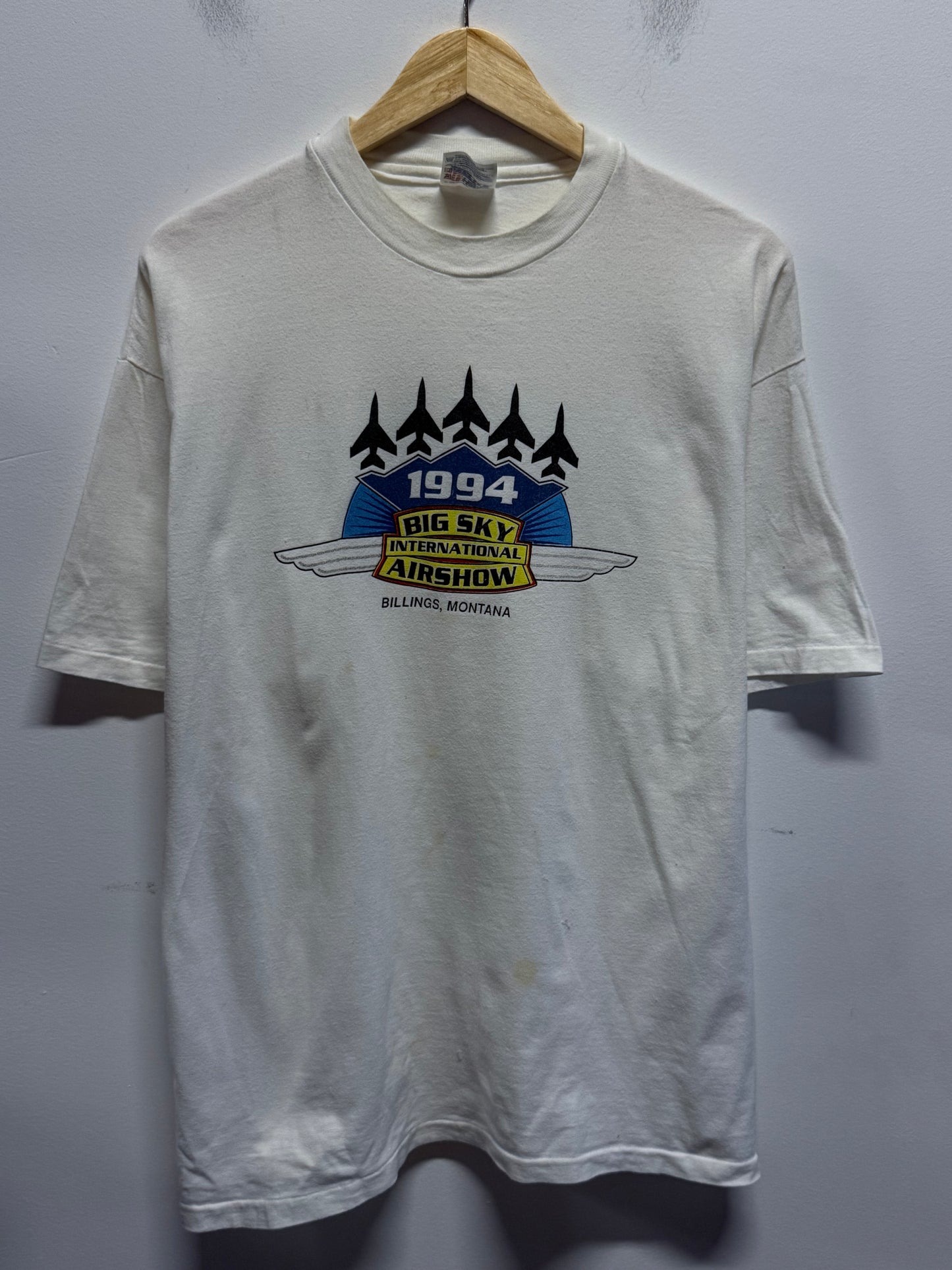 Vintage 1994 Big Sky Billings Montana Airshow Graphic Tee Size XL